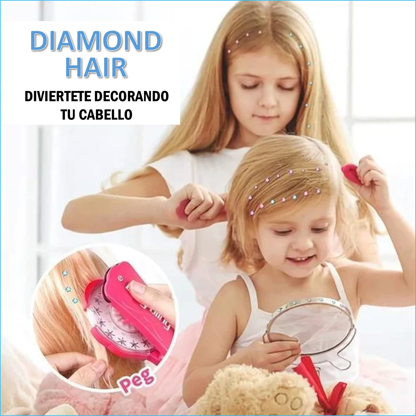 DIAMOND HAIR – Decora uñas, cabello, ropa y juguetes